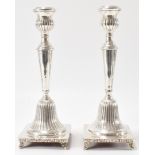 PAIR OF SILVER CANDLESTICKS