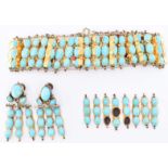TURQUOISE GOLD & SILVER JEWELLERY SUITE