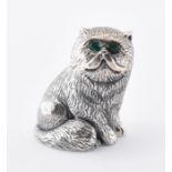 SILVER CAT FIGURE