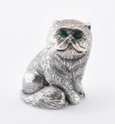 SILVER CAT FIGURE