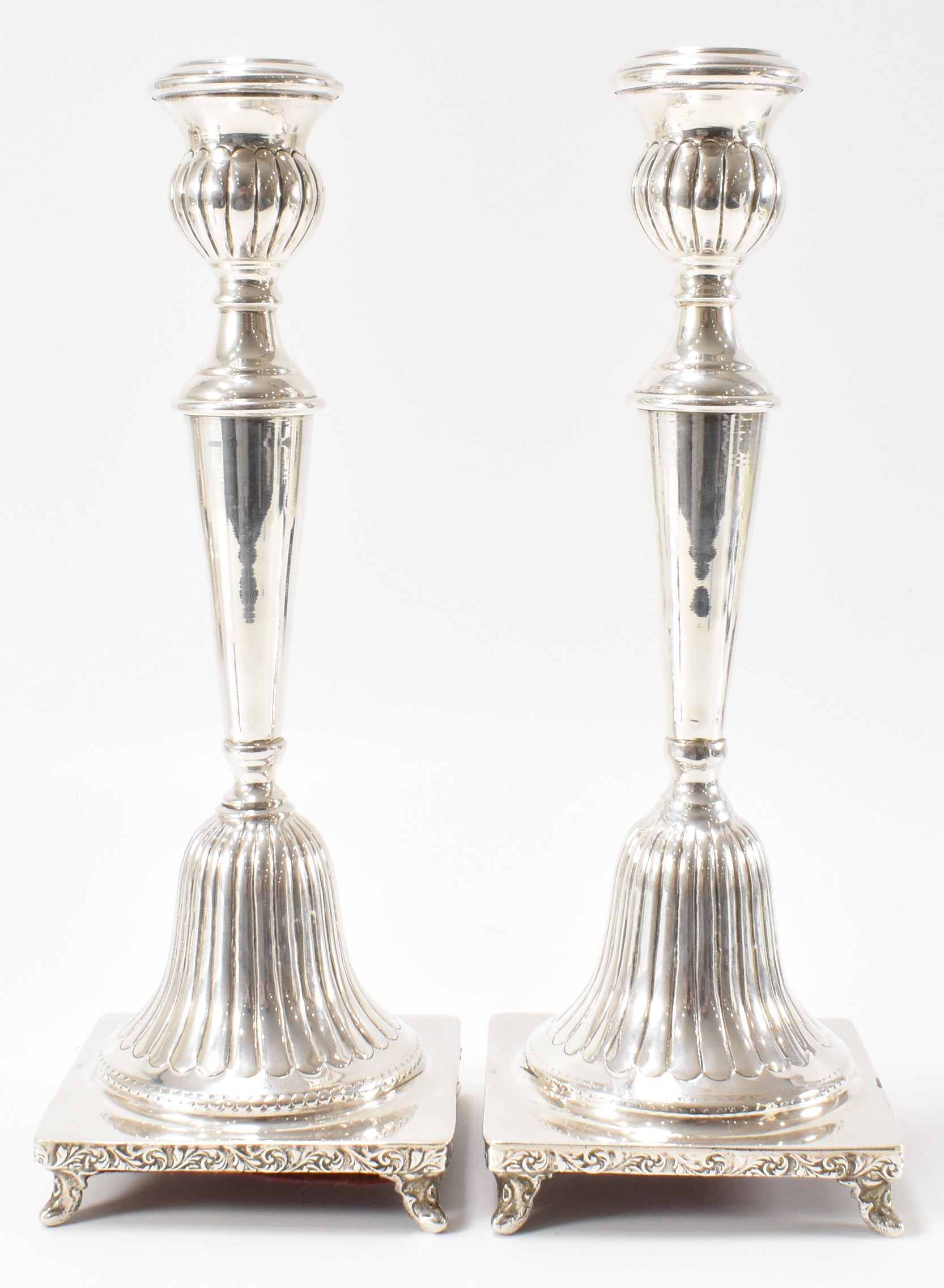 PAIR OF SILVER CANDLESTICKS - Image 2 of 4