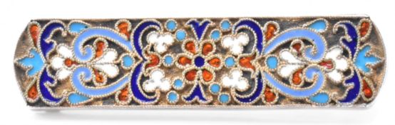 19TH CENTURY RUSSIAN SILVER & ENAMEL BROOCH