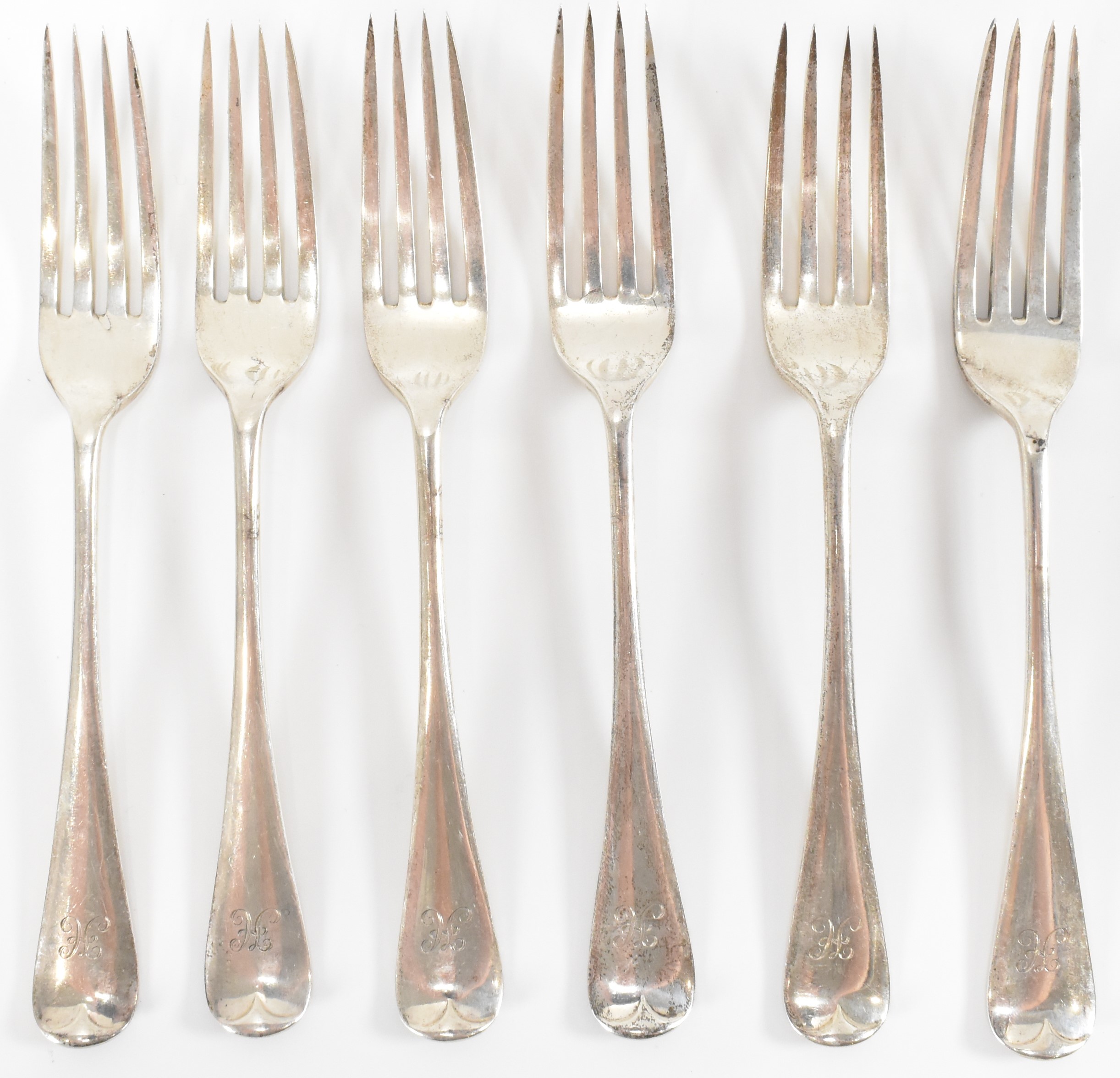 SIX SILVER VICTORIAN FORKS