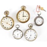GROUP OF SILVER & OTHER POCKET WATCHES