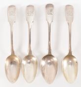 HARLEQUIN SET OF FOUR 19TH CENTURY SILVER SPOONS