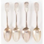 HARLEQUIN SET OF FOUR 19TH CENTURY SILVER SPOONS