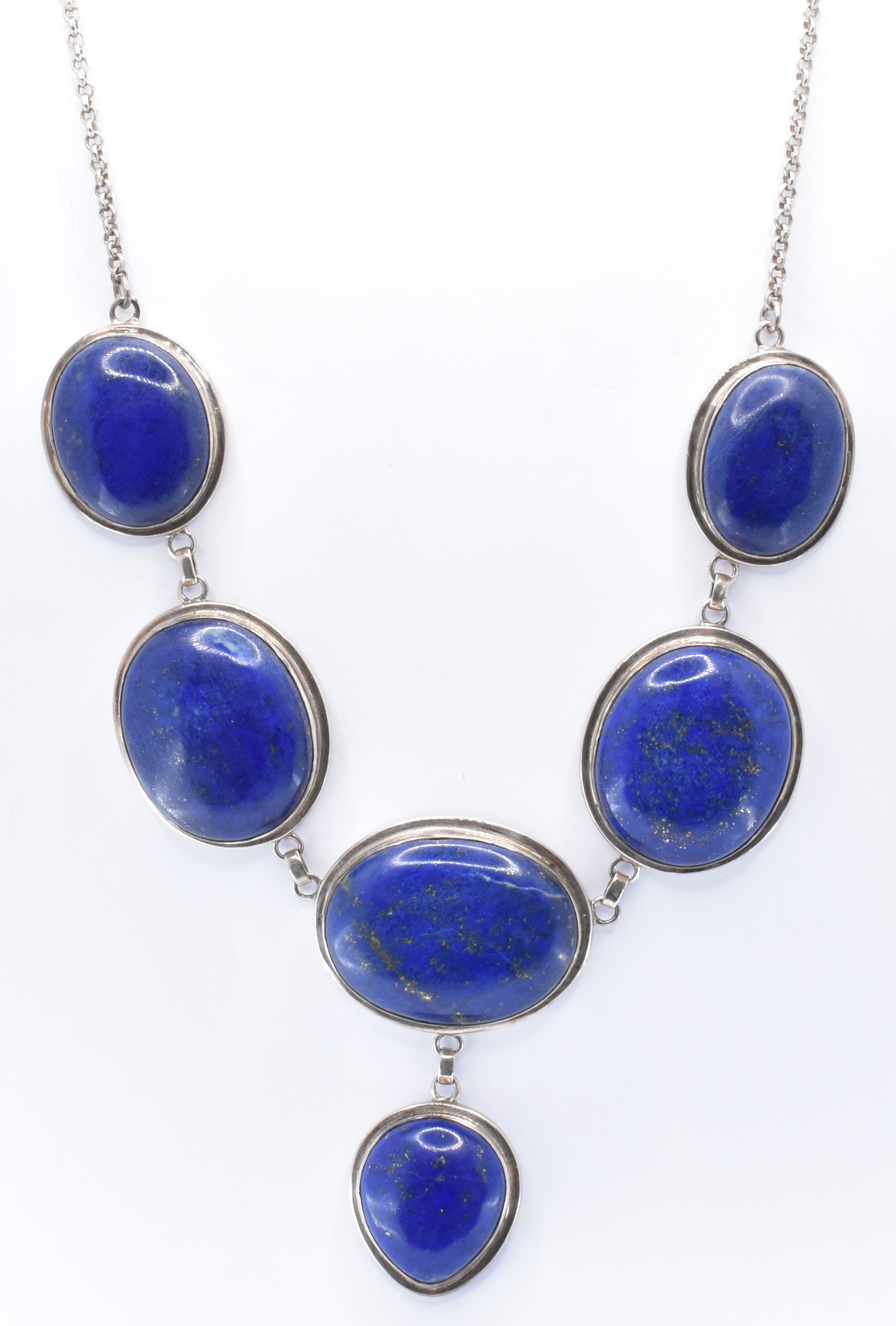 SILVER & LAPIS LAZULI NECKLACE & BRACELET - Image 8 of 8