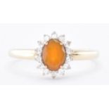 HALLMARKED 9CT GOLD & YELLOW OPAL RING