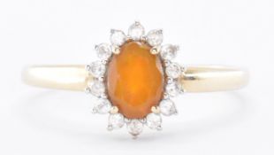 HALLMARKED 9CT GOLD & YELLOW OPAL RING