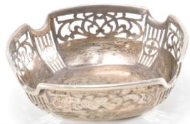 1930S SILVER PIERCED TRINKET DISH