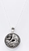 SILVER & ONYX SAGITTARIUS PENDANT NECKLACE