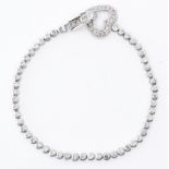 14CT WHITE GOLD & DIAMOND LINE BRACELET