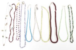 COLLECTION OF GEMSTONE NECKLACES