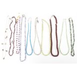 COLLECTION OF GEMSTONE NECKLACES