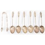 VICTORIAN SILVER APOSTLE SPOONS & TONGS