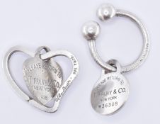 TWO TIFFANY & CO SILVER KEY RINGS