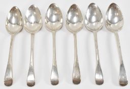 SIX SILVER GEORGE IV SPOONS