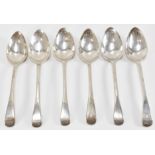 SIX SILVER GEORGE IV SPOONS