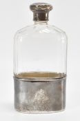 ASPREY SILVER & CUT GLASS HIP FLASK