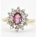 9CT GOLD HALLMARKED RUBY & DIAMOND CLUSTER RING