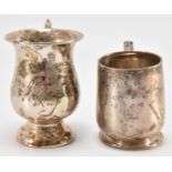 TWO 20TH CENTURY SILVER CHRISTENING CUPS