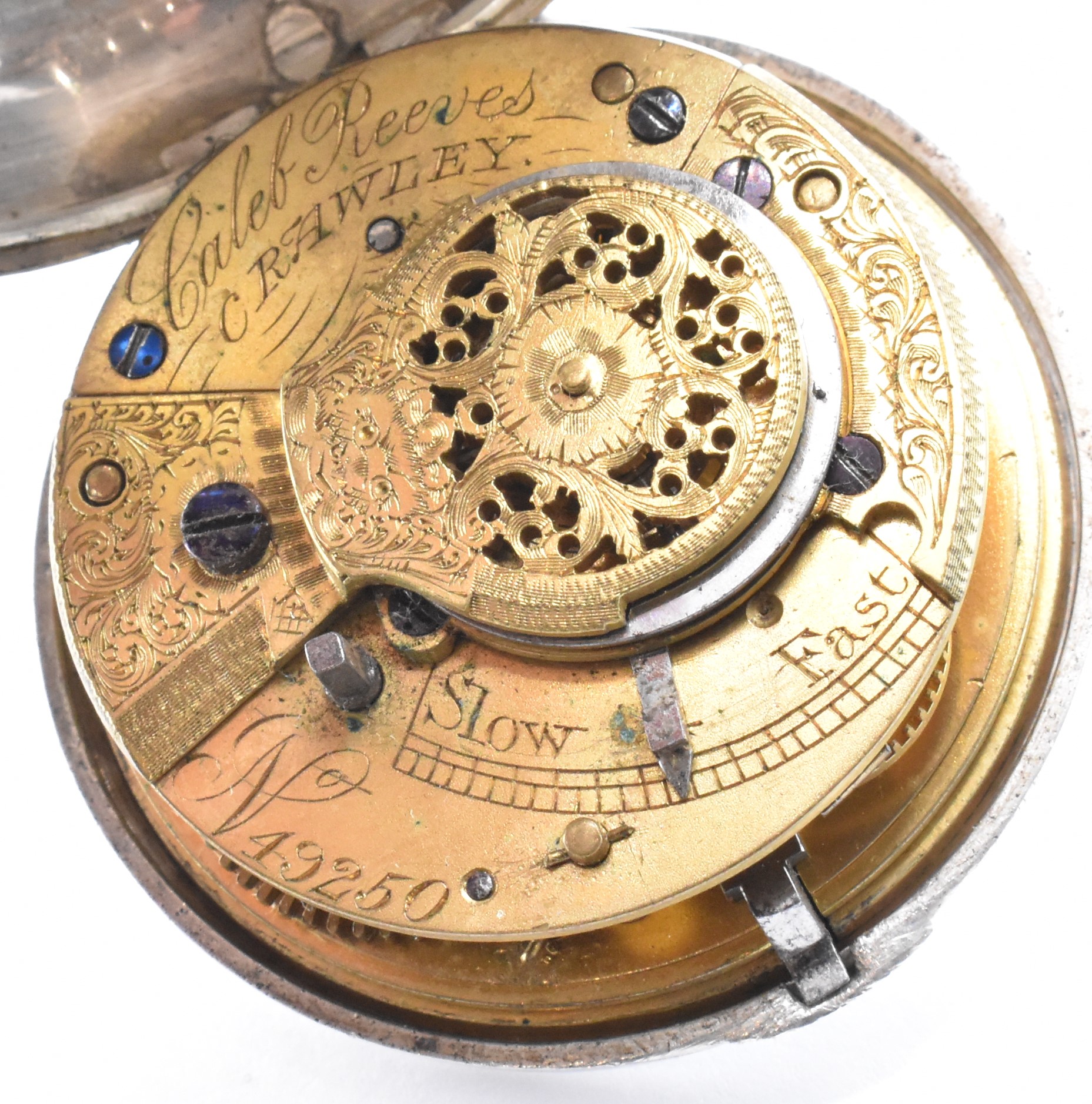 VICTORIAN HALLMARKED SILVER CALEB REEVES POCKET WATCH - Image 5 of 9