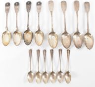 THREE SETS OF VICTORIAN & LATER SILVER SPOONS