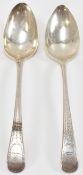 PAIR OF GEORGE III SILVER TABLE SPOONS