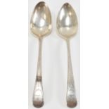 PAIR OF GEORGE III SILVER TABLE SPOONS