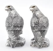 PAIR OF SILVER PLATE EAGLE SALT & PEPPER SHAKERS