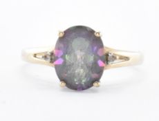 9CT GOLD & MYSTIC TOPAZ RING