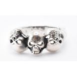 SILVER SKULL RING