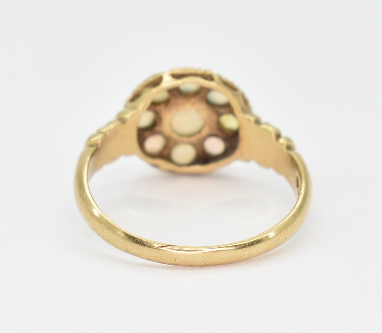 HALLMARKED 9CT GOLD & OPAL CLUSTER RING - Image 4 of 6