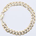 9CT GOLD FLAT LINK BRACELET CHAIN