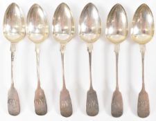 SIX VICTORIAN SILVER TEASPOONS