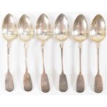 SIX VICTORIAN SILVER TEASPOONS