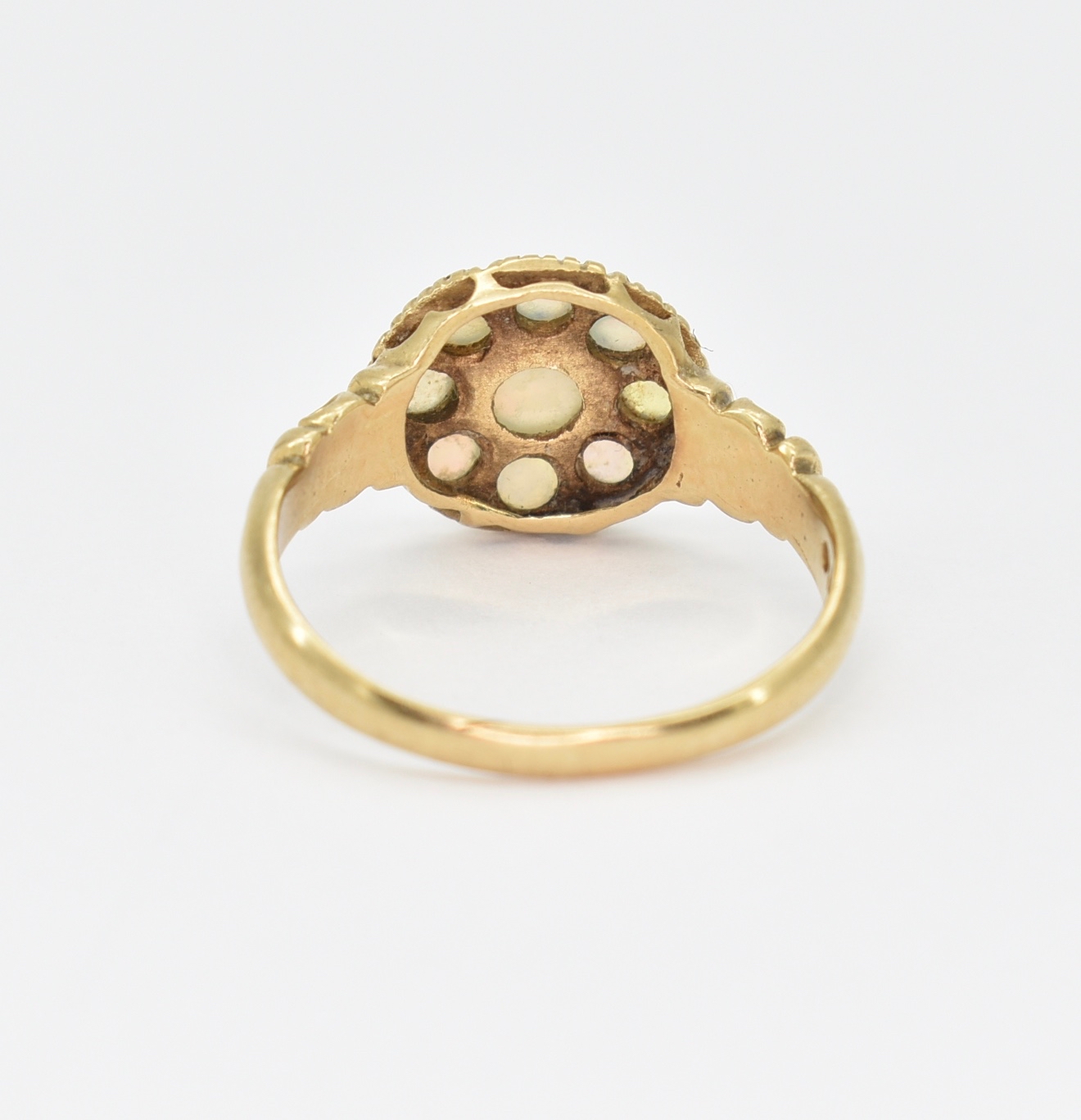 HALLMARKED 9CT GOLD & OPAL CLUSTER RING - Image 5 of 6