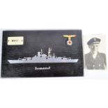 SECOND WORLD WAR GERMAN BISMARCK BATTLESHIP CREW MEMBER PLAQUE