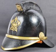 19TH CENTURY VICTORIAN LEATHER & BRASS FIREMAN'S HELMET