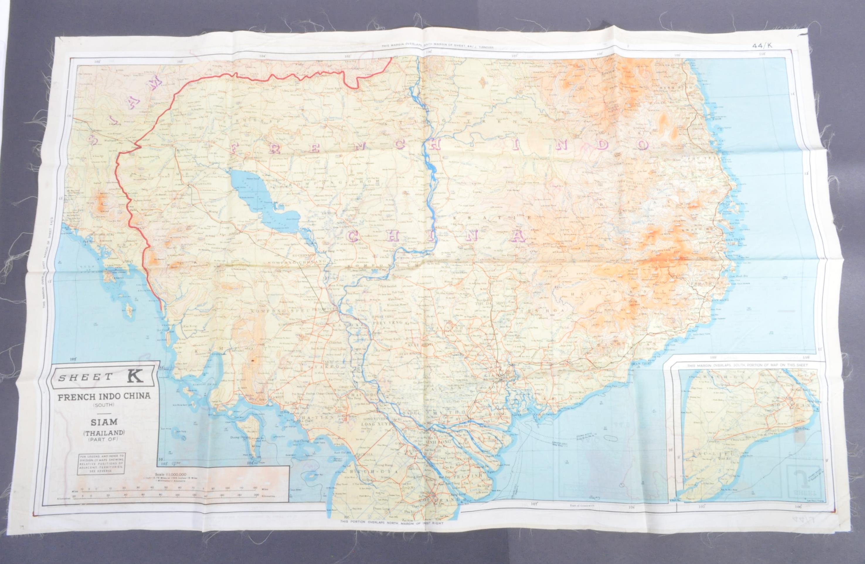 ORIGINAL WWII RAF ROYAL AIR FORCE / MILITARY SILK ESCAPE MAP