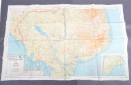 ORIGINAL WWII RAF ROYAL AIR FORCE / MILITARY SILK ESCAPE MAP