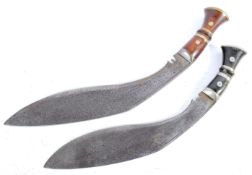 TWO 20TH CENTURY NEPALESE GURKHA KUKRI KNIFES