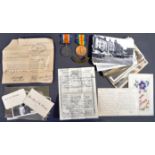WWI FIRST WORLD WAR - MEDALS & LETTERS FROM FRONT OF PRIVATE IN WARWICKSHIRES