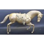 LARGE 20TH CENTURY BRASS HORSE REARING ON TWO FEET
