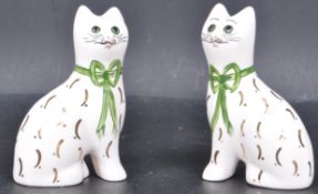 TWO VINTAGE 20TH CENTURY G. HILL WEMYSS CERAMIC PORCELAIN CATS