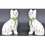 TWO VINTAGE 20TH CENTURY G. HILL WEMYSS CERAMIC PORCELAIN CATS