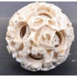 19TH CENTURY CHINESE ORIENTAL IVORY PUZZLE BALL