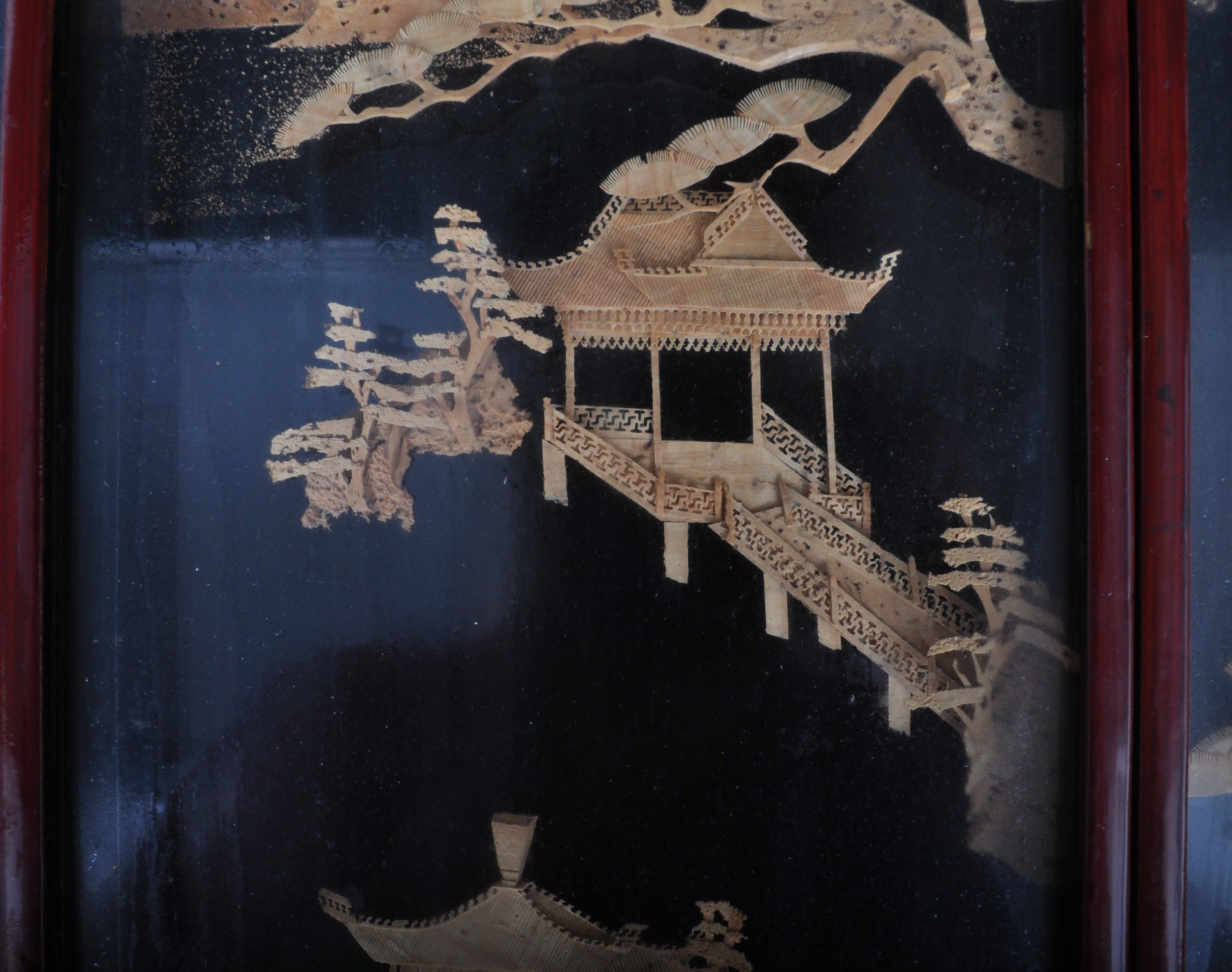 PAIR OF VINTAGE 20TH CENTURY CHINESE DIORAMAS - Image 3 of 6