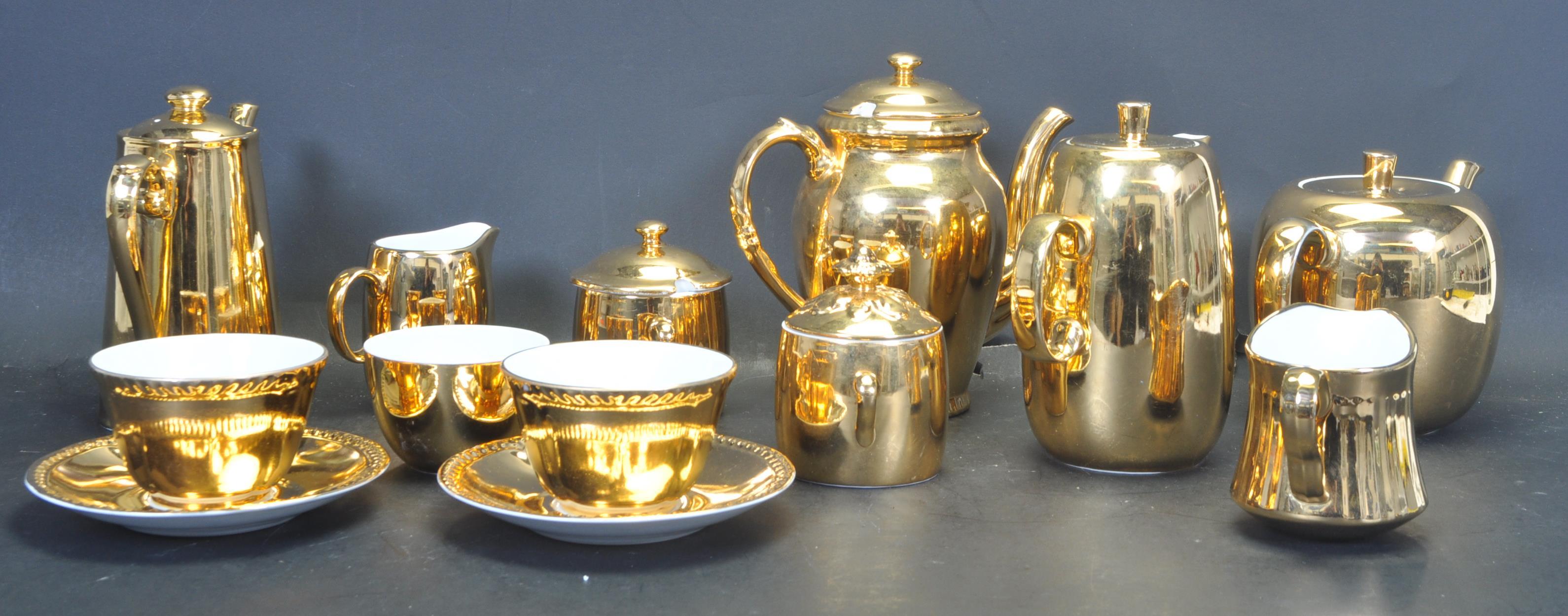 VINTAGE 20TH CENTURY ROYAL WORCESTER GOLD TEA AND COFFEE SERVICE - Image 2 of 6