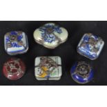 SIX VINTAGE 20TH CENTURY CHINESE ORIENTAL TRINKET POTS